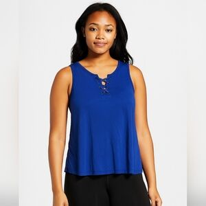 Pink Republic Royal Blue Lace Up Womens Tank Top Sz XL